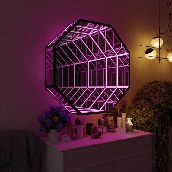 อุโมงค์ไฟกระจกอินฟินิตี้รูปทรง - Home Decor Mirror บทวิจารณ์และราคา