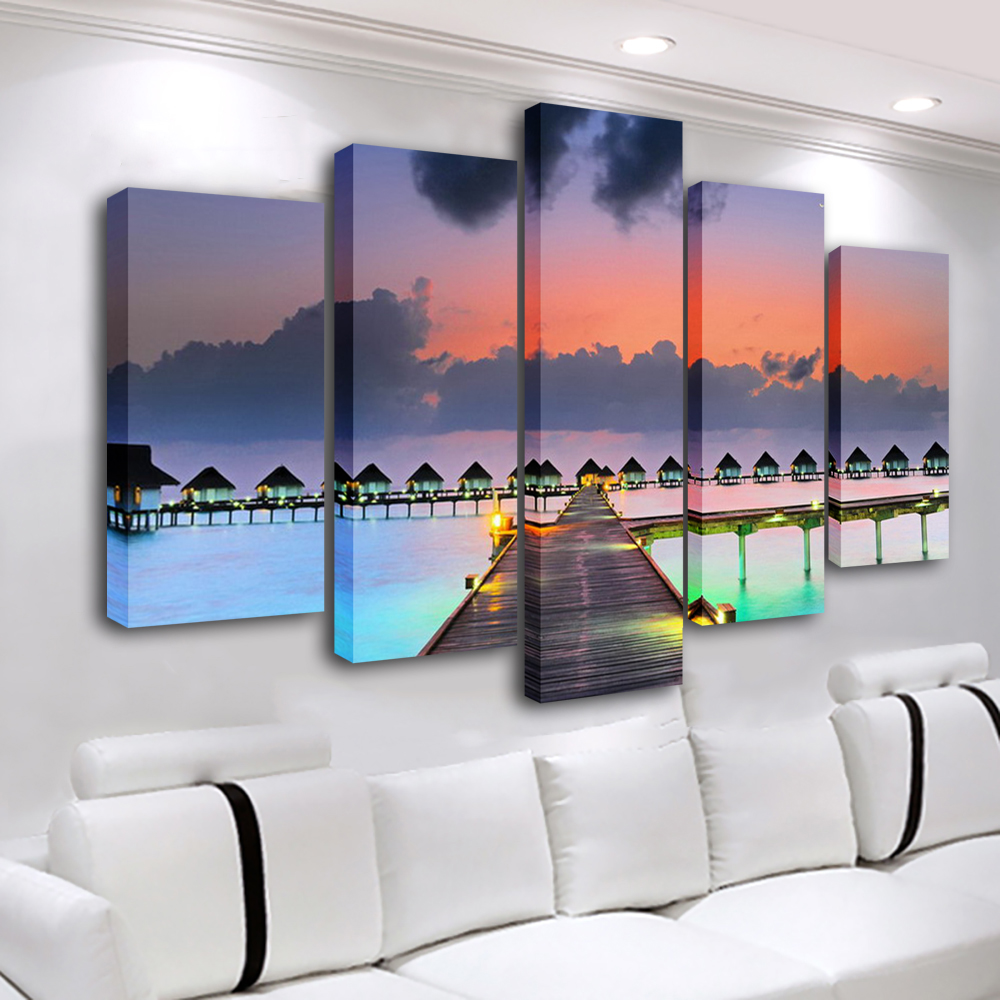 ภาพศิลปะติดผนัง ภาพพระอาทิตย์ต - Home Decor Mirror บทวิจารณ์และราคา