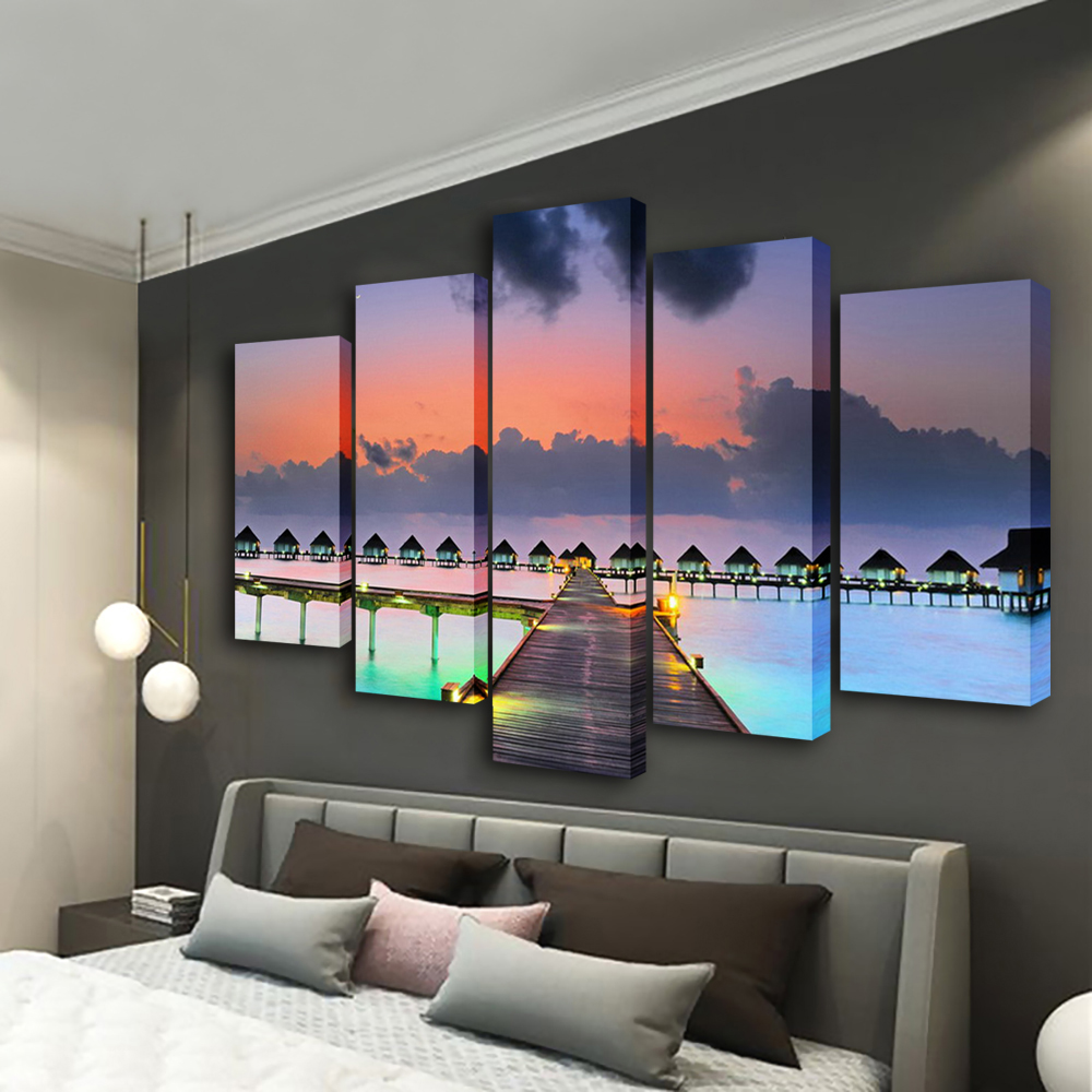 ภาพศิลปะติดผนัง ภาพพระอาทิตย์ต - Home Decor Mirror บทวิจารณ์และราคา