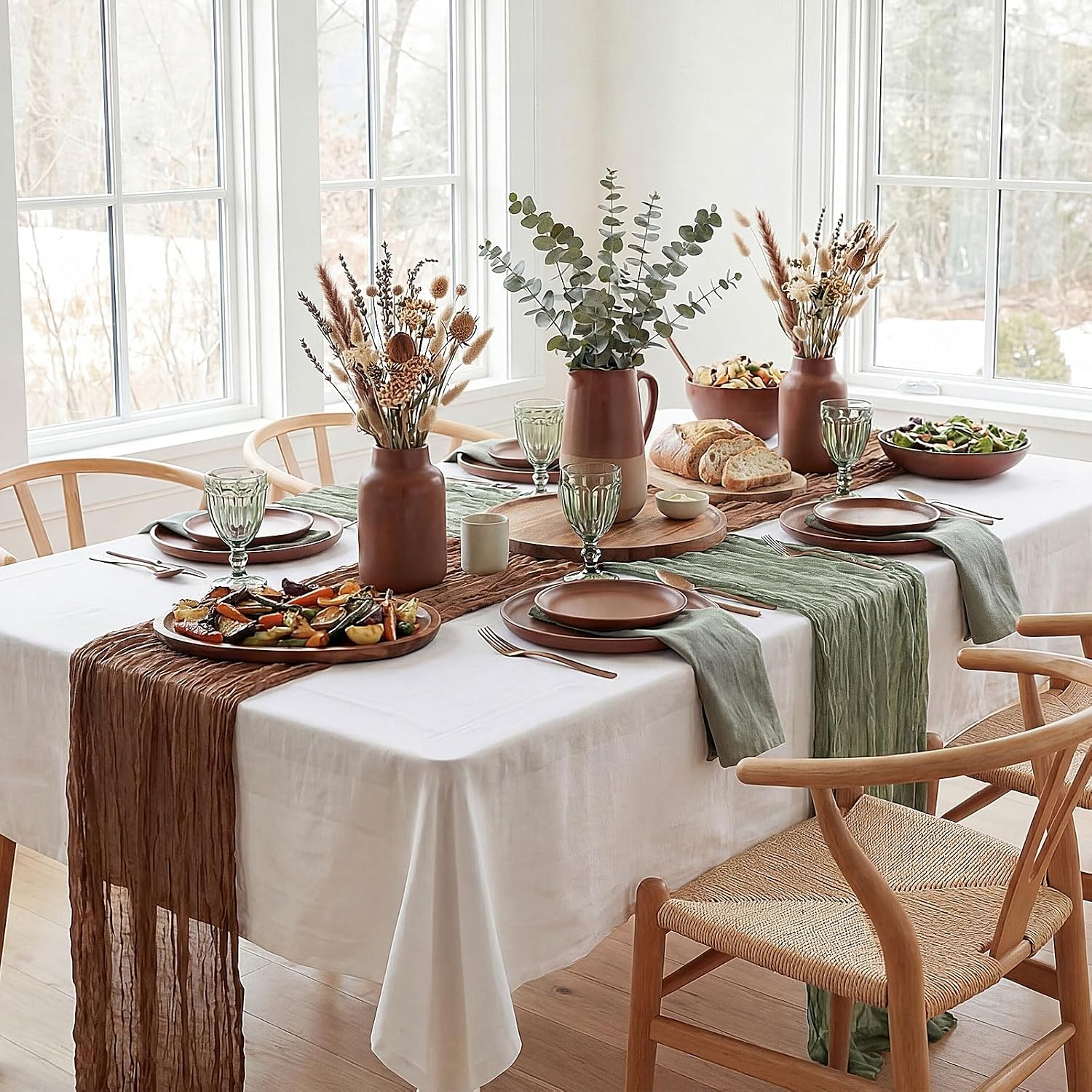 ผ้าปูโต๊ะผ้าชีสคลอธ 8 ชิ้น สีเ - Home Decor Green บทวิจารณ์และราคา